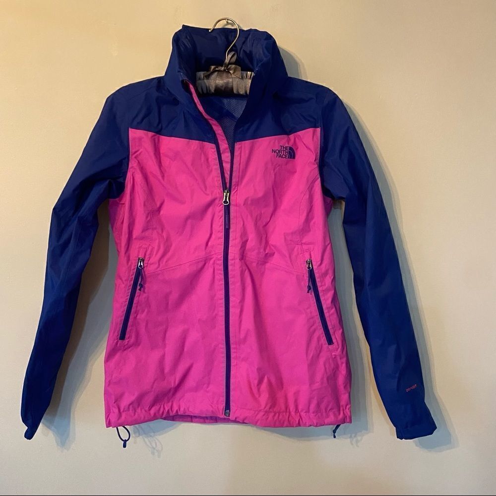 The North Face lightweight blue and pink jacket size small